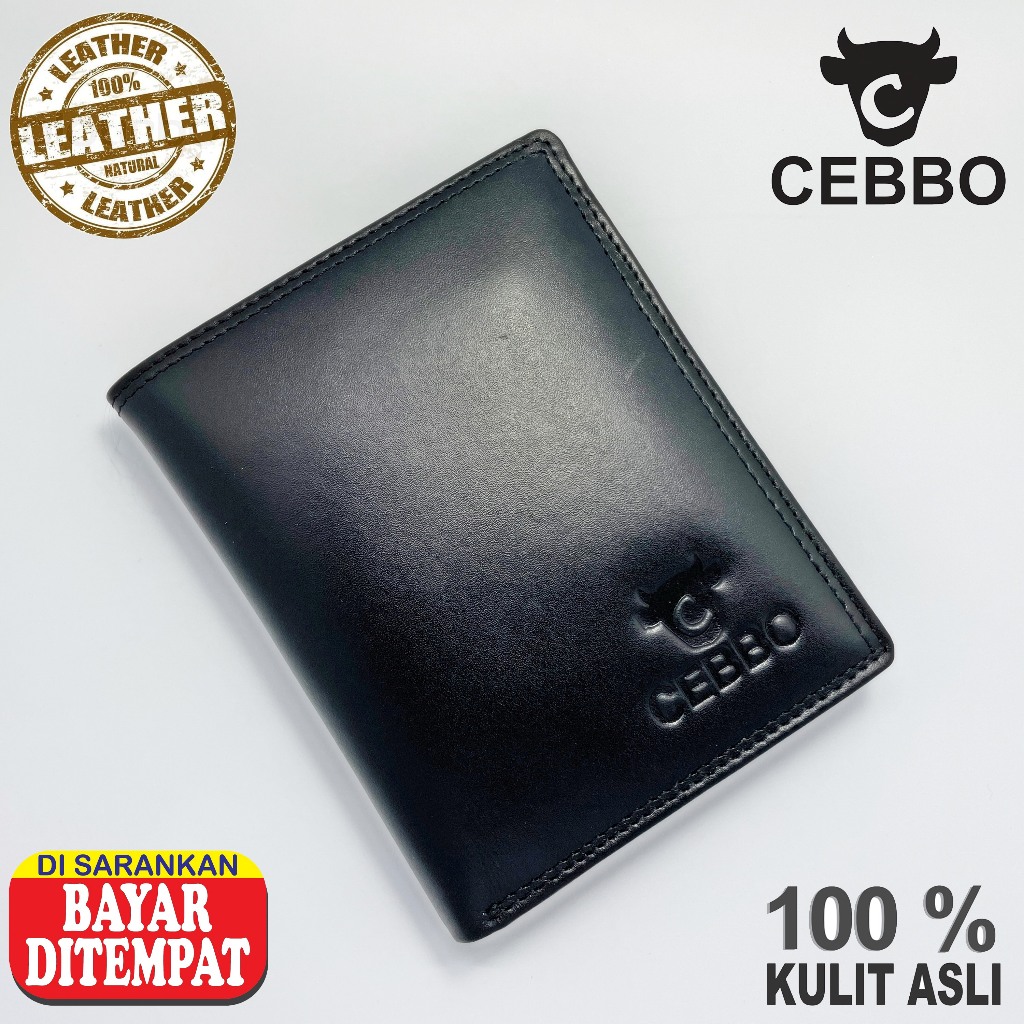TERBARU Cebbo Dompet Kulit Asli Dompet Pria Model Lipat 3 Dompet Model Berdiri