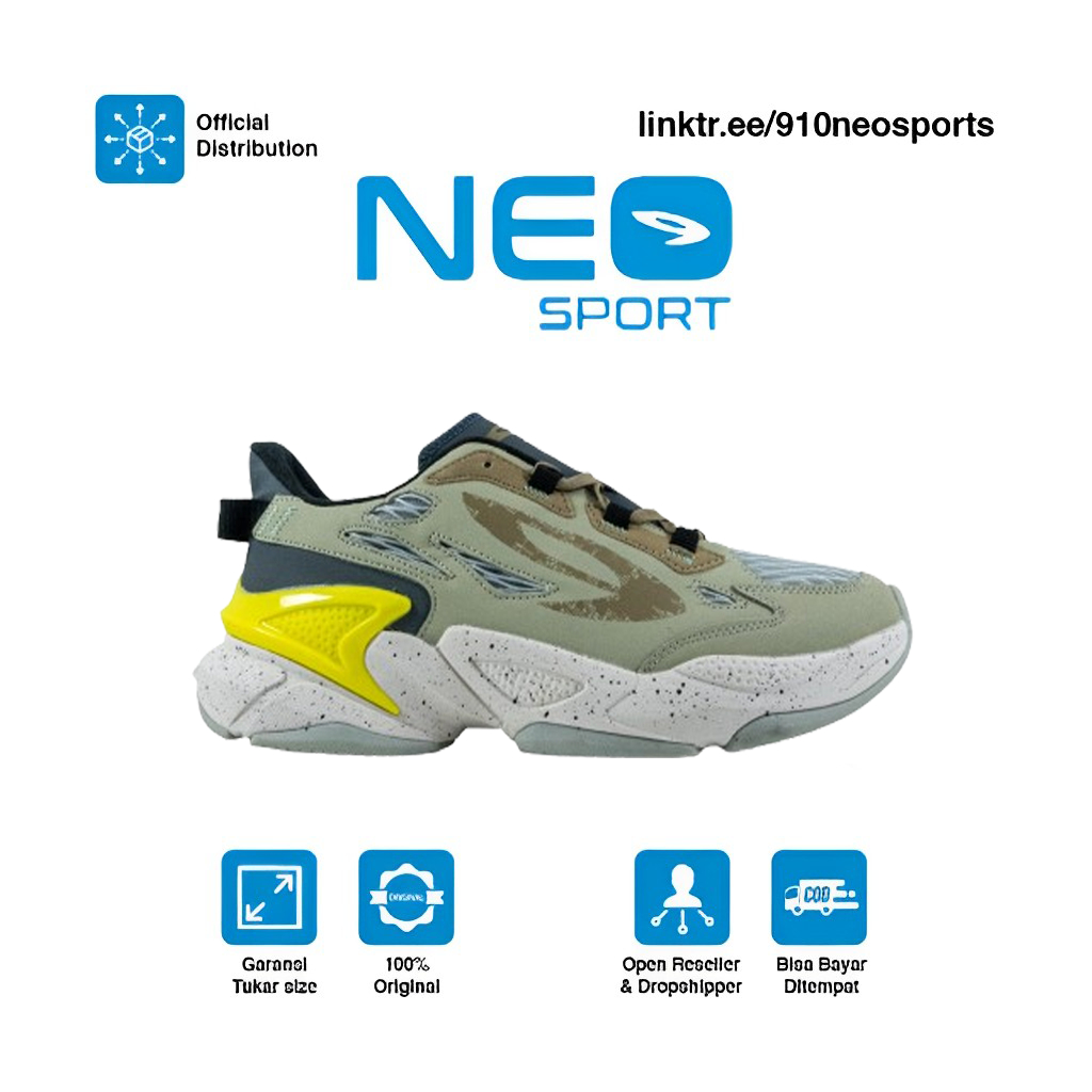 910 Sepatu Sportstyle LYNX RV-LITE ABU-ABU/HIJAU-CANARY