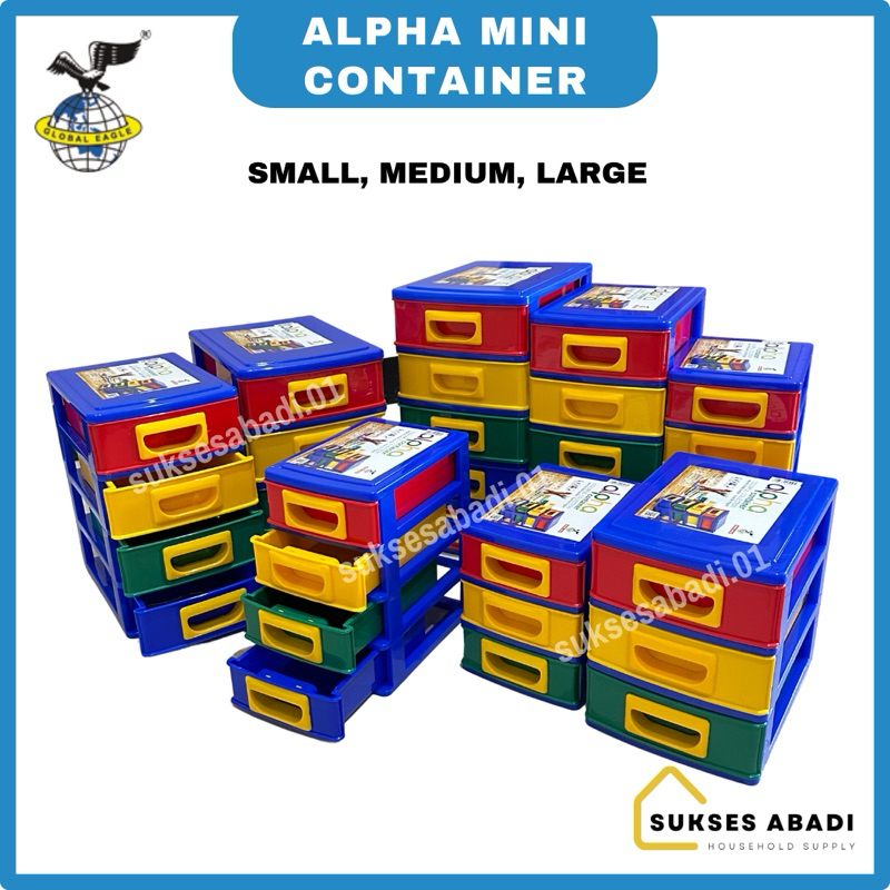 LACI MINI GLOBAL EAGLE SUSUN 3 4 5 / LACI ATK / CONTAINER MINI / LACI SUSUN PLASTIK KECIL / LEMARI M