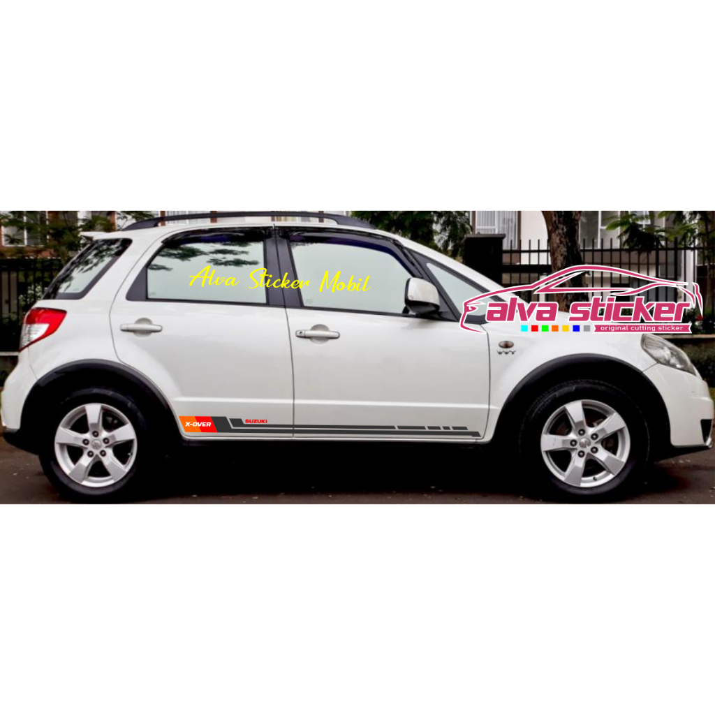 discont sticker x-over stiker mobil suzuki x-over list cutting stiker suzuki x-over 3 warna kombinas