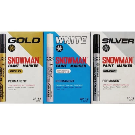 Spidol Snowman Paint Marker silver besar & kecil