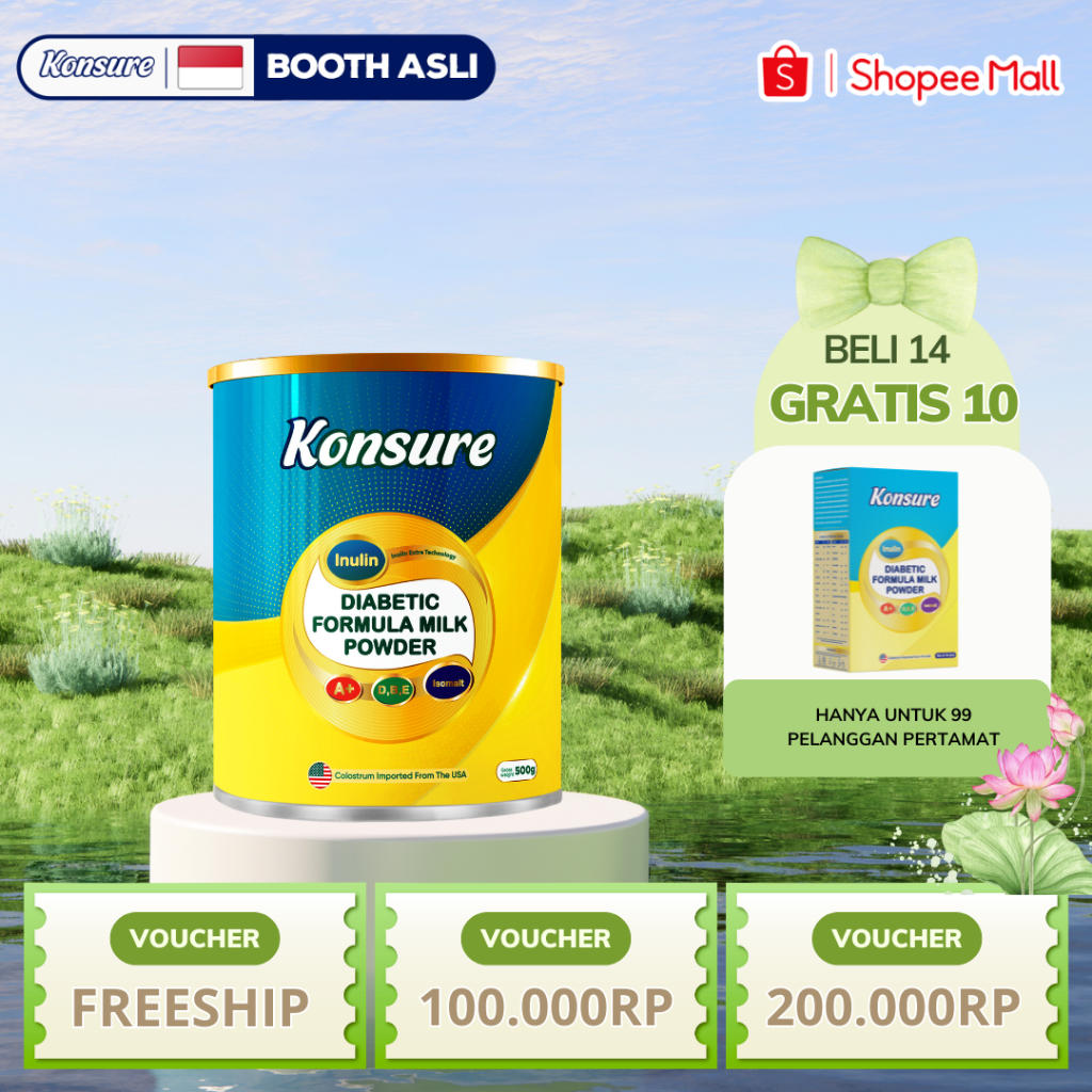 

[BELI 14 GRATIS 10 ] KONSURE SUSU DIABETES IMPOR 1| 500G