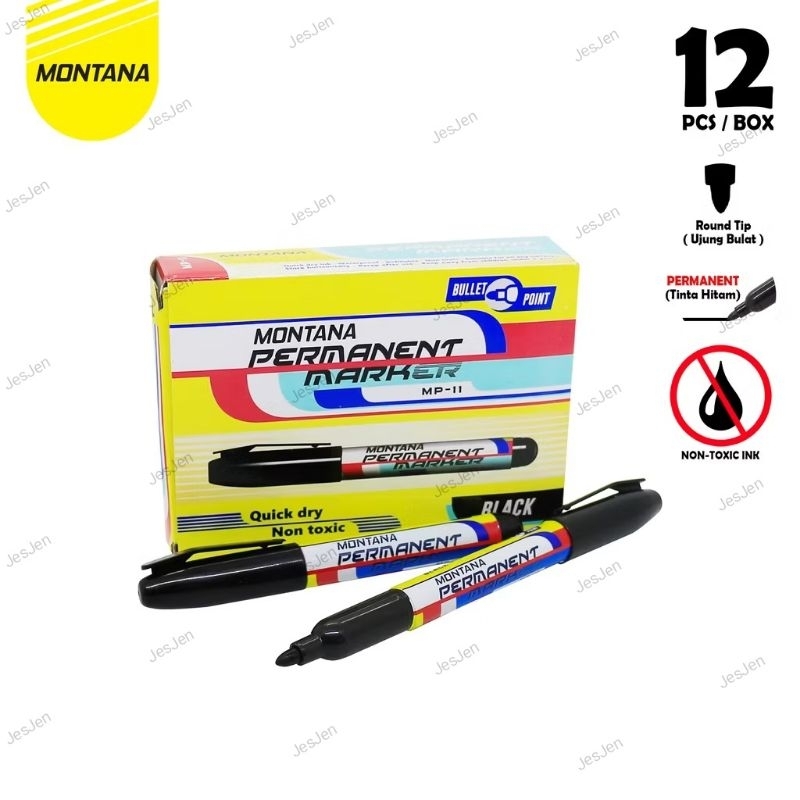 

Spidol Montana Permanen Hitam MP-11 / 12PCS