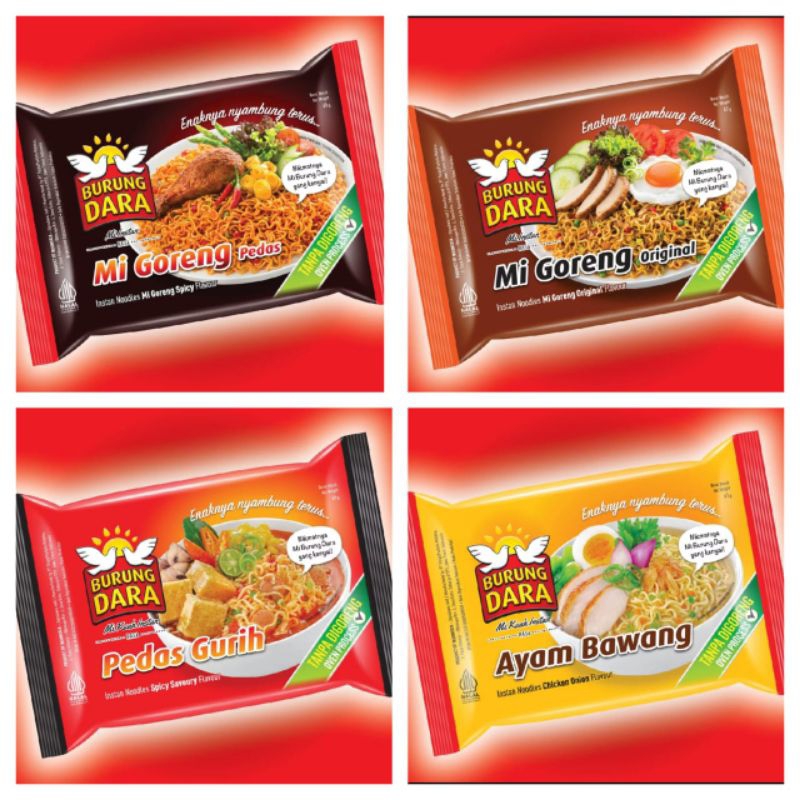 

Mie instan burung dara reborn 4 varian rasa goreng kuah