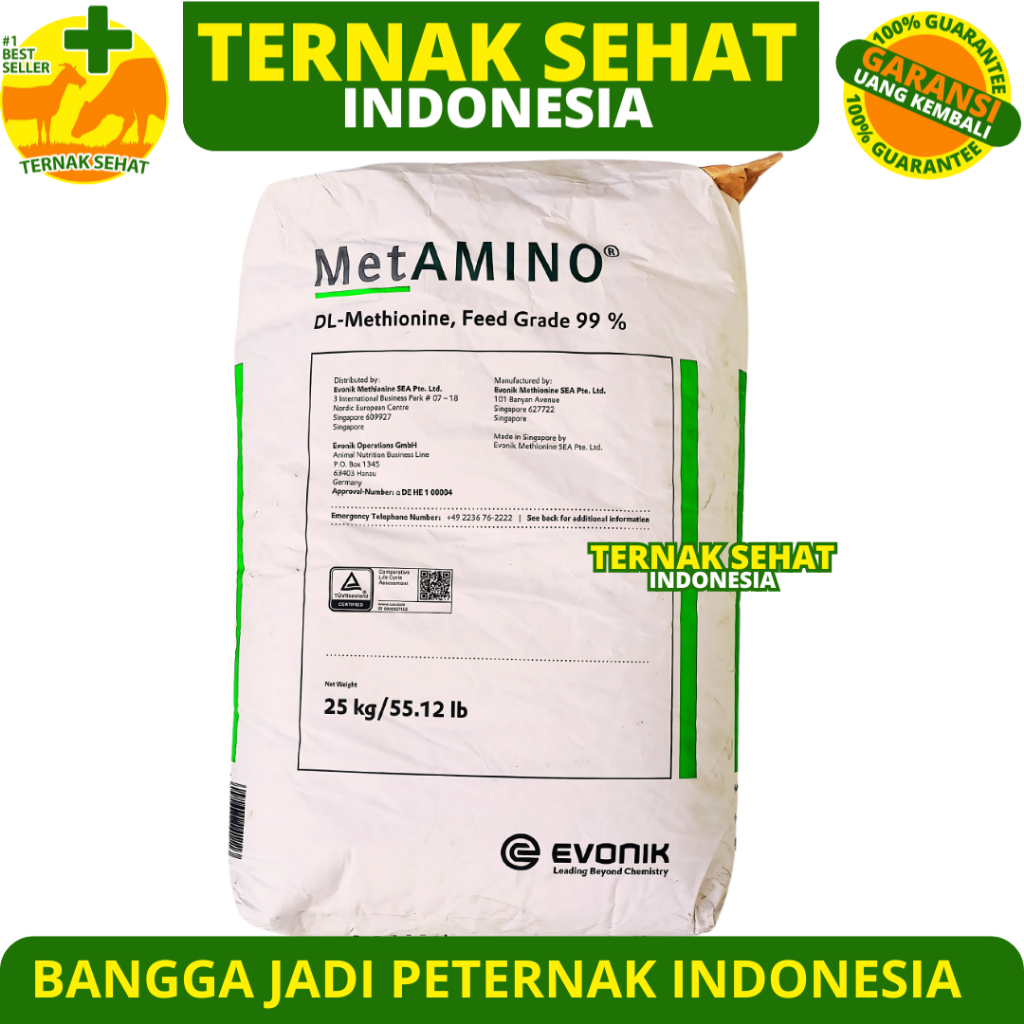 METHIONINE METAMINO EVONIK - Metionine Asam Amino Pemacu Pertumbuhan & Penggemuk Ayam Bebek Sapi