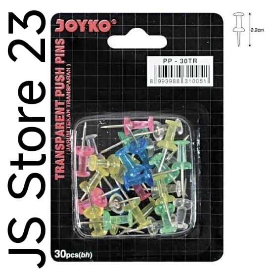 

Push Pin JOYKO Warna Warni Per Pak Murah / Paku Kertas Warna Warni Murah