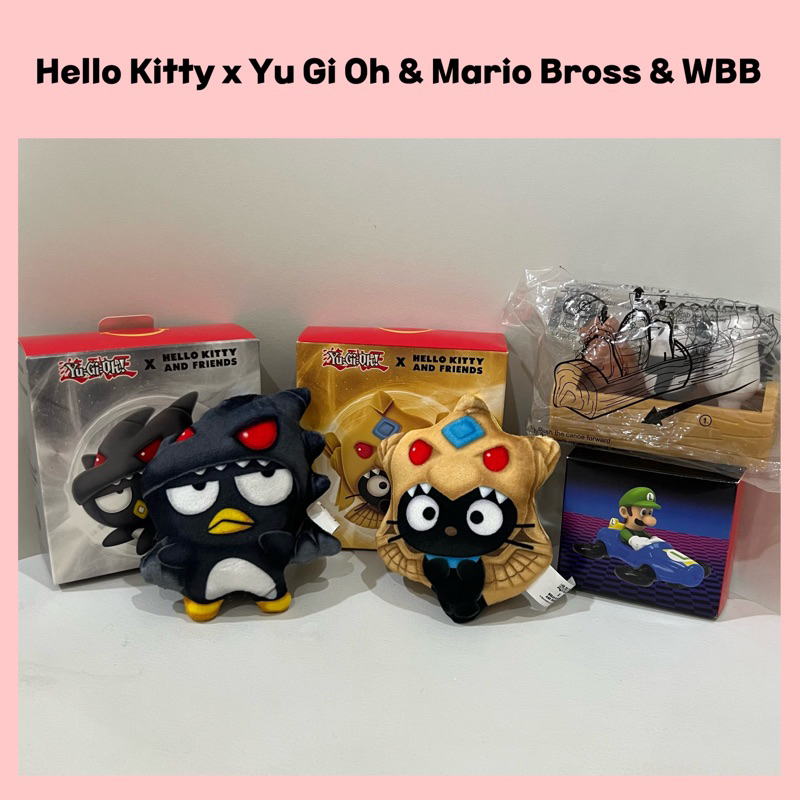 mainan happy meal mcd mcdonald hello kitty x yu gi oh bad badz maru chococat the super mario bross l