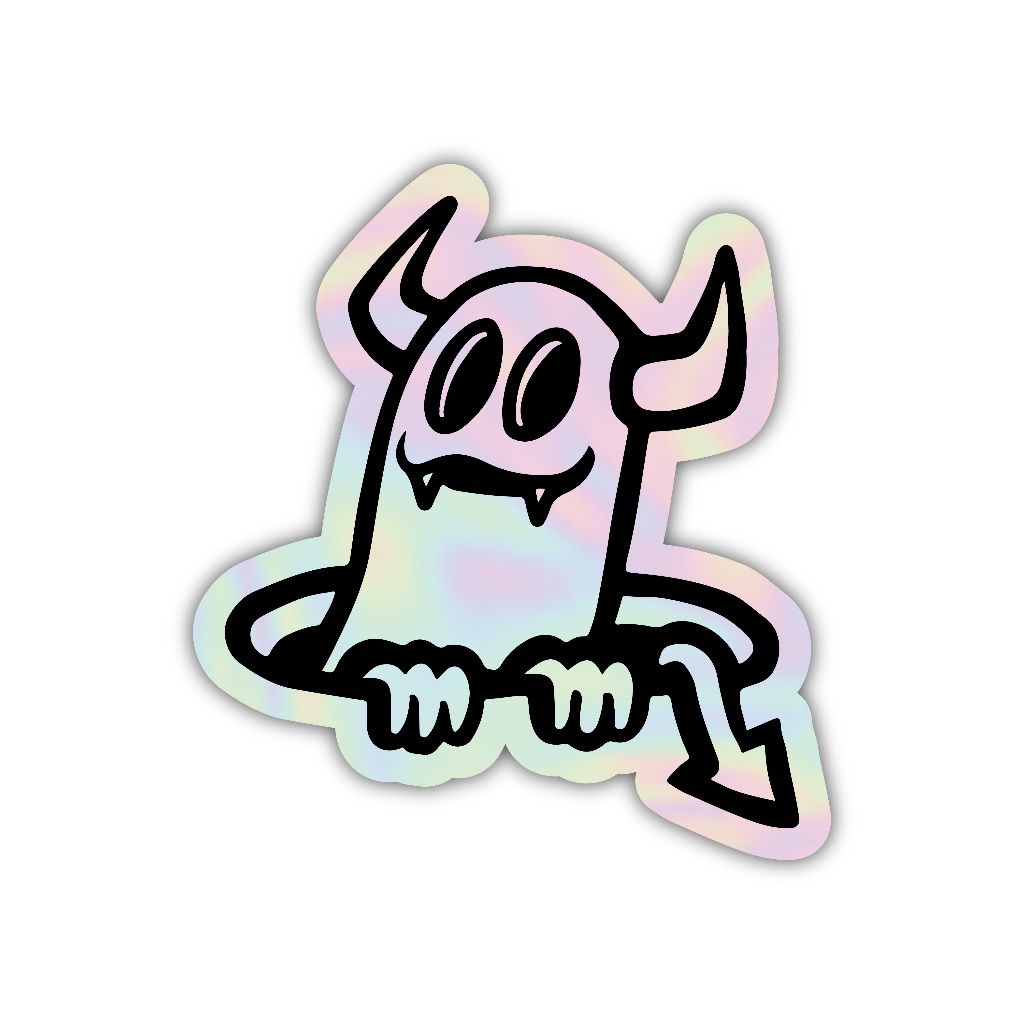 

Z295 sticker devil aesthetic, stiker hologram satuan