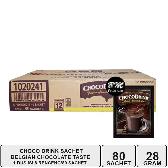 

1 DUS ISI 80 SACHET CHOCODRINK BELGIAN CHOCOLATE