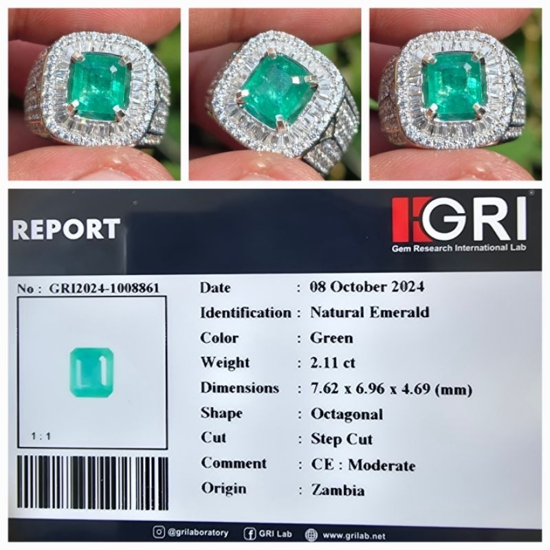 Natural Zamrud Emerald Zambia Memo 2.11 crt