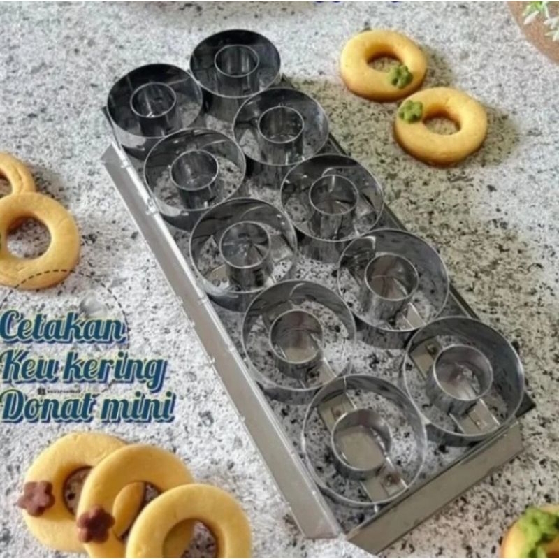 cetakan kastengel / cetakan kue kering / cookies cutter donut / cetakan donat mini stainless