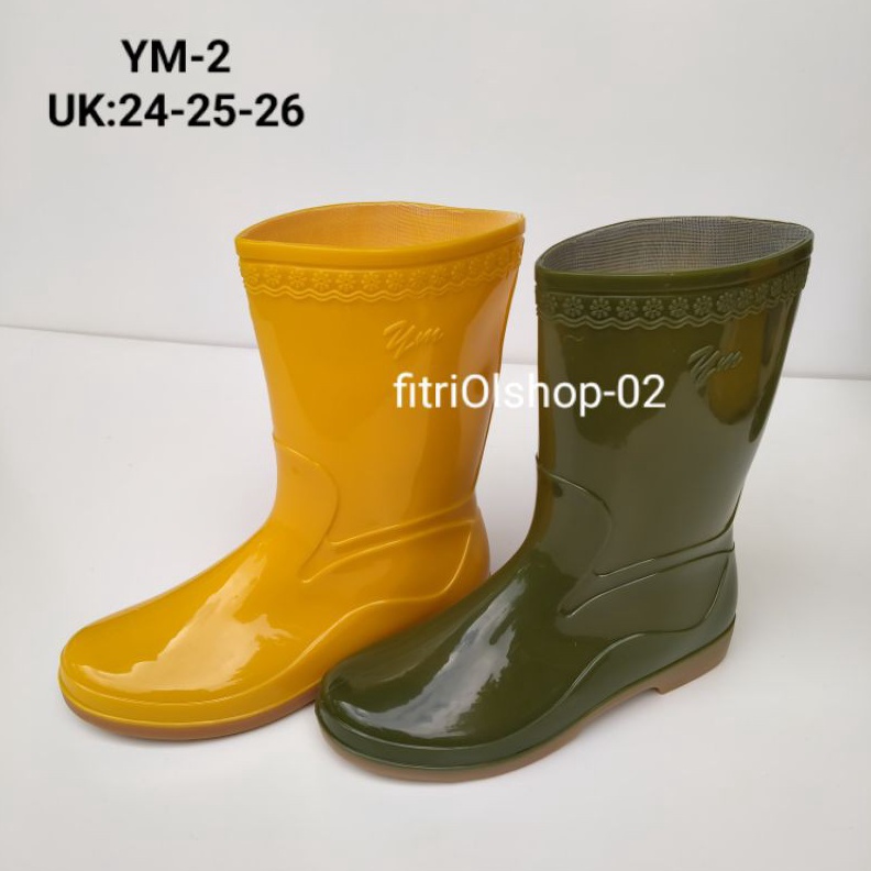HALUS Sepatu Boots Karet Wanita Anti Air Boots Yumeida