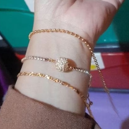 gelang rantai lapis emas