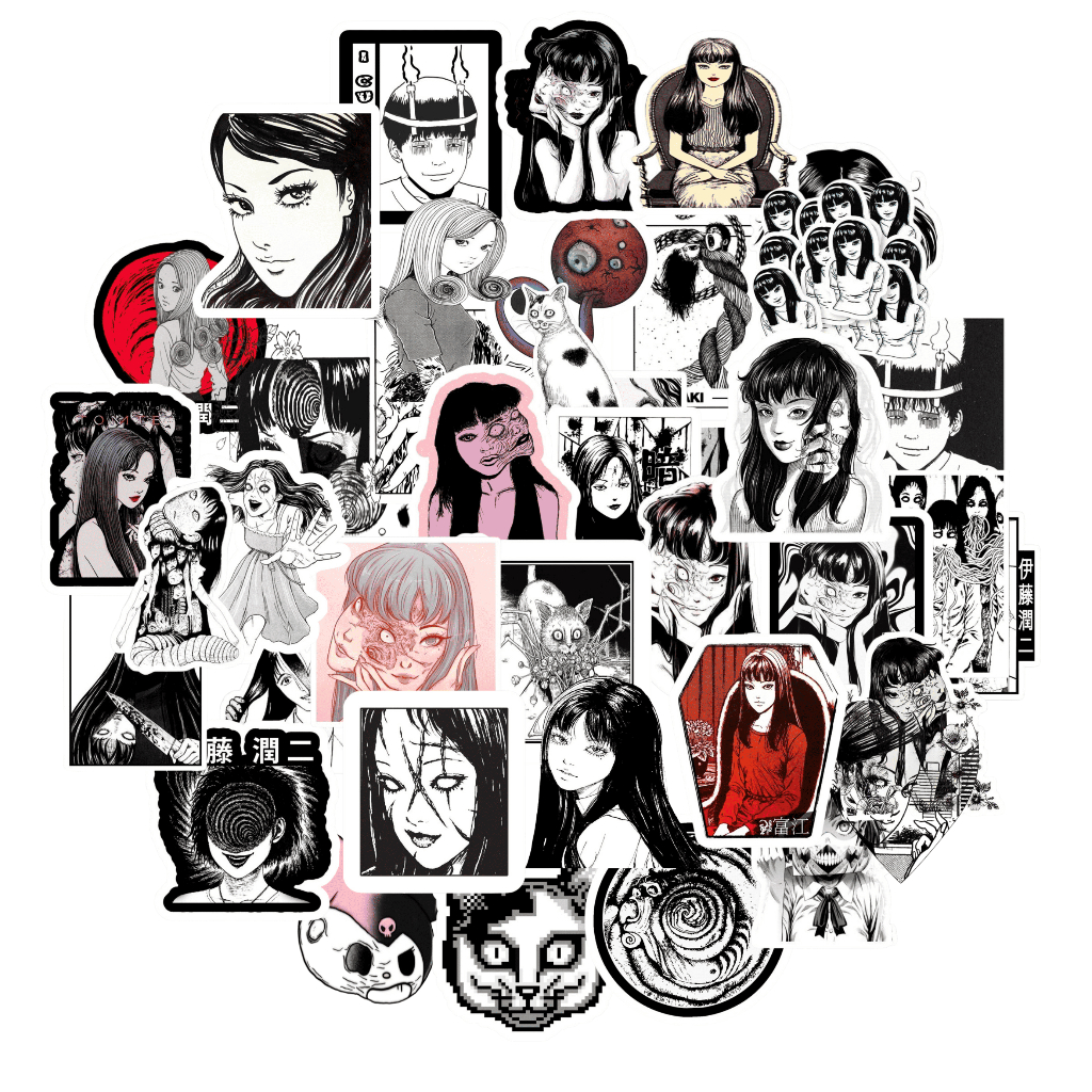 

Junji ito (Tomie Kawakami / Uzumaki) Sticker Packs 30+ Pcs Anti Air Bahan Vinyl | Stiker Handphone / Ipad | Stiker Helm | Stiker Buku | Stiker Laptop