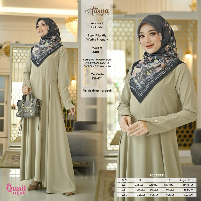 Atisya Dress Quail Hijab Gamis Atisya Quail Atisya Casual Dress