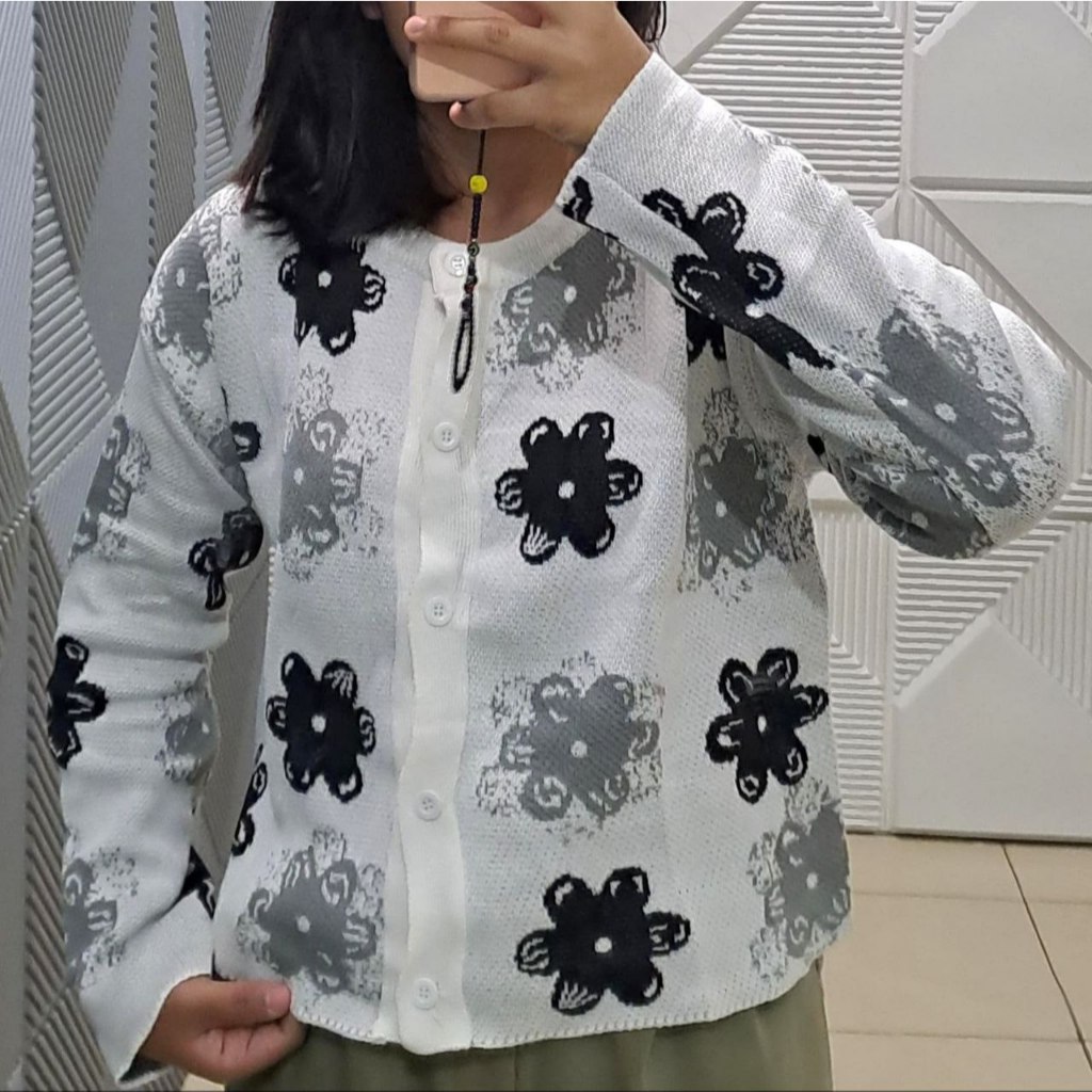 Bunga Outher - Atasan Wanita Motif Bunga - Outer Wanita Kekinian Korean Style