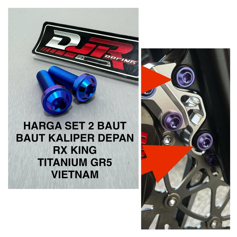 BAUT KALIPER DEPAN RX KING RXKING TITANIUM GR5 original VIETNAM