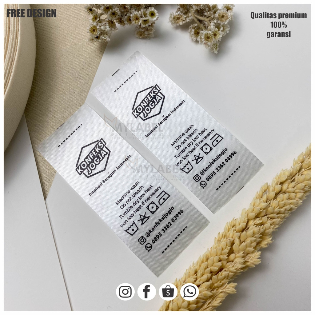 

SPESIAL 100PCS/LABEL BAJU CUSTOM/LABEL MERK/LABEL ANAK/LABEL HIJAB/LABEL WASHING CARE/LABEL PAKAIAN