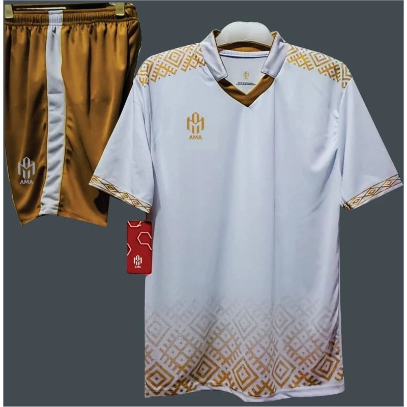 SETELAN BAJU OLAHRAGA PUTIH DURI BAJU FUTSAL DEWASA PLUS CLANA