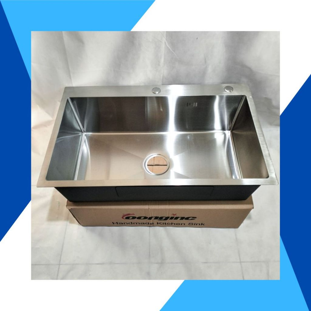 KITCHEN SINK 8050 SILVER STAINLESS STEEL/WASTAFEL CUCI PIRING 80 x 50 SILVER