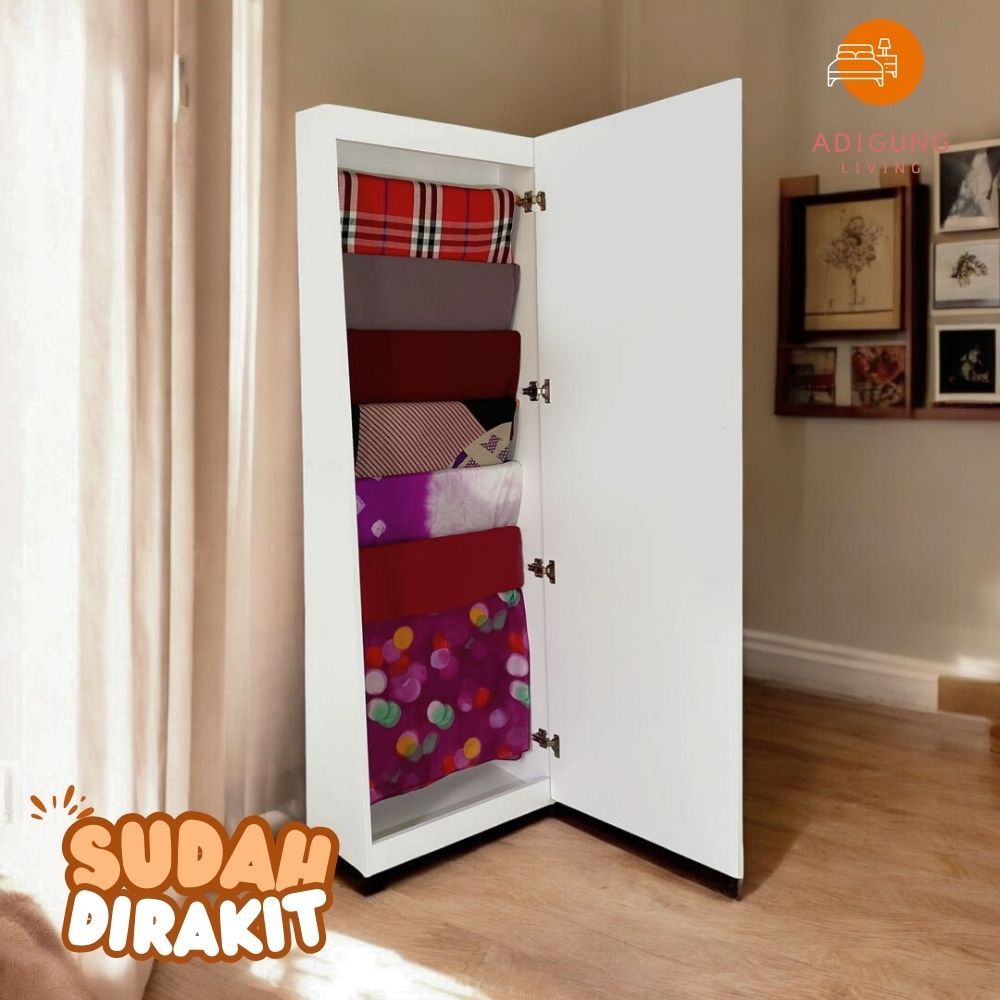 Standing Mirror Lemari Hijab Full Body Pintu Swing - Standing Mirror Dengan Lampu LED-MAHILINI-A85