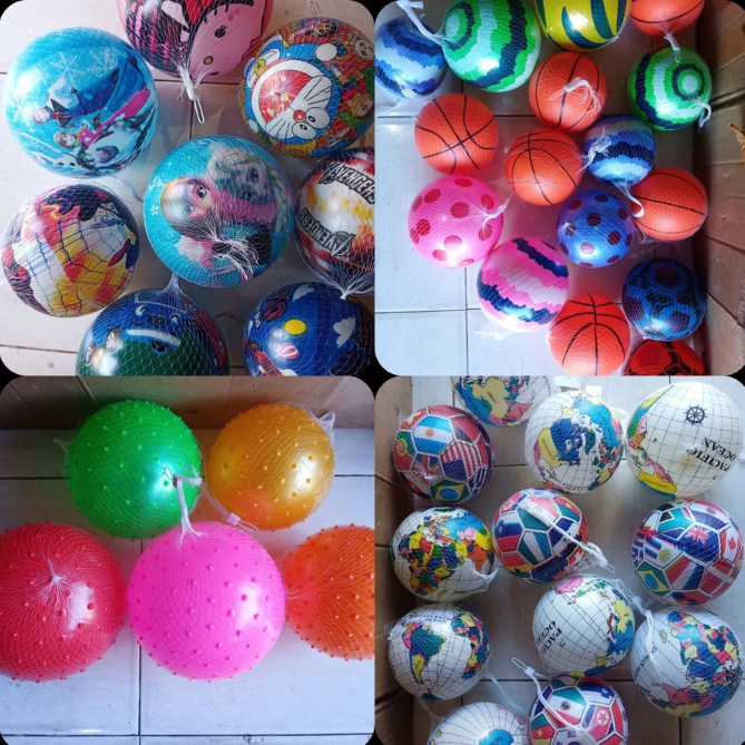 Mainan Bola Karet Karakter - Bola Duri - Bola Karet