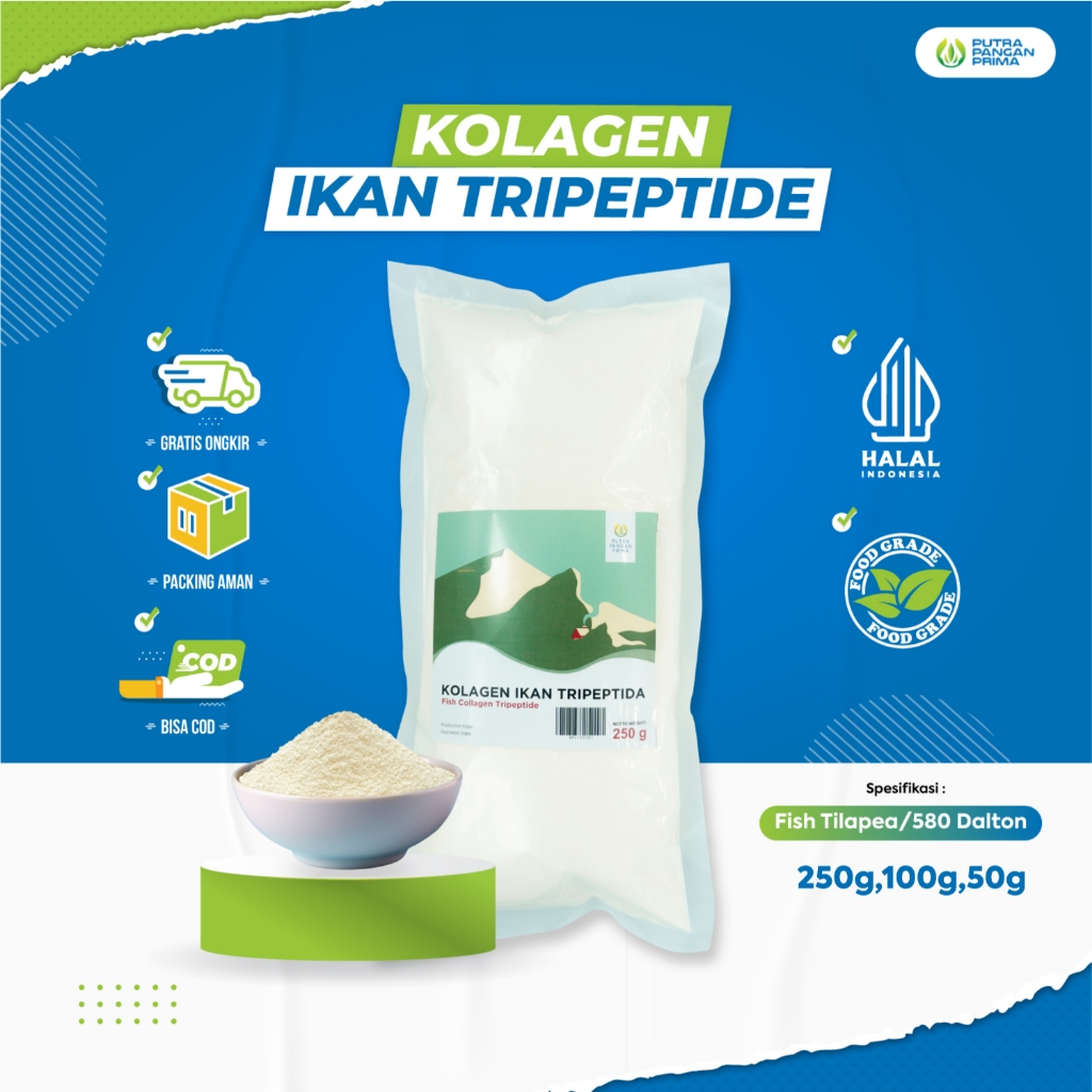 

Bubuk Kolagen Ikan Tripeptide Minuman Fish Collagen Powder 50gr 100gr 250gr
