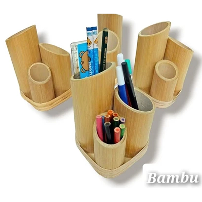 

Kerajinan tempat pensil dari bambu