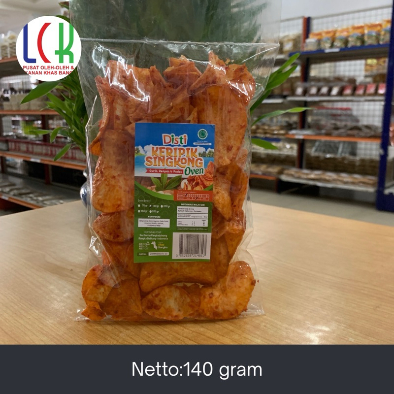

Kripik singkong oven rasa pedas merk Disti