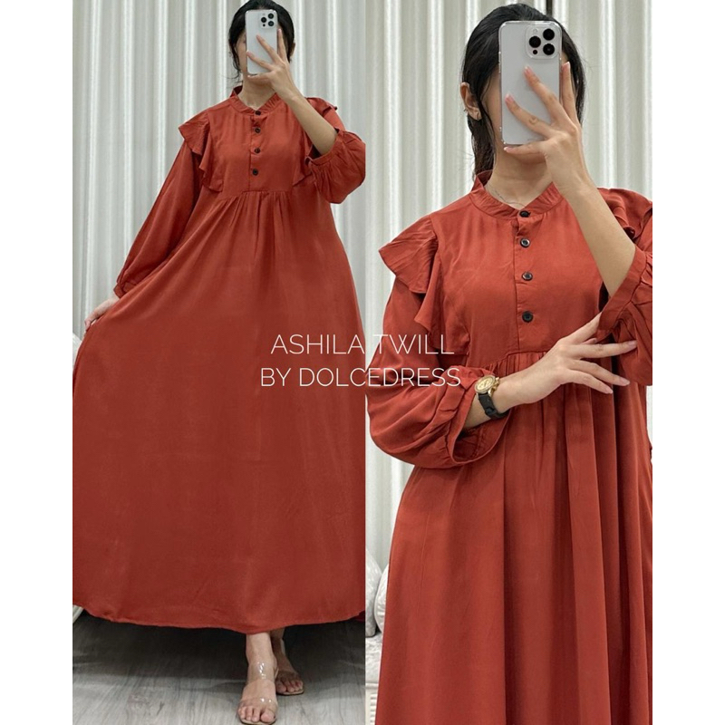 Daster Arab Dolce ASHILA TWILL Midi Dress Premium
