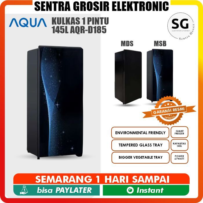AQUA KULKAS 1 Pintu 145 Liter AQR-D185 MDS / MSB MOTIF 1 Pintu Low Watt [SG]