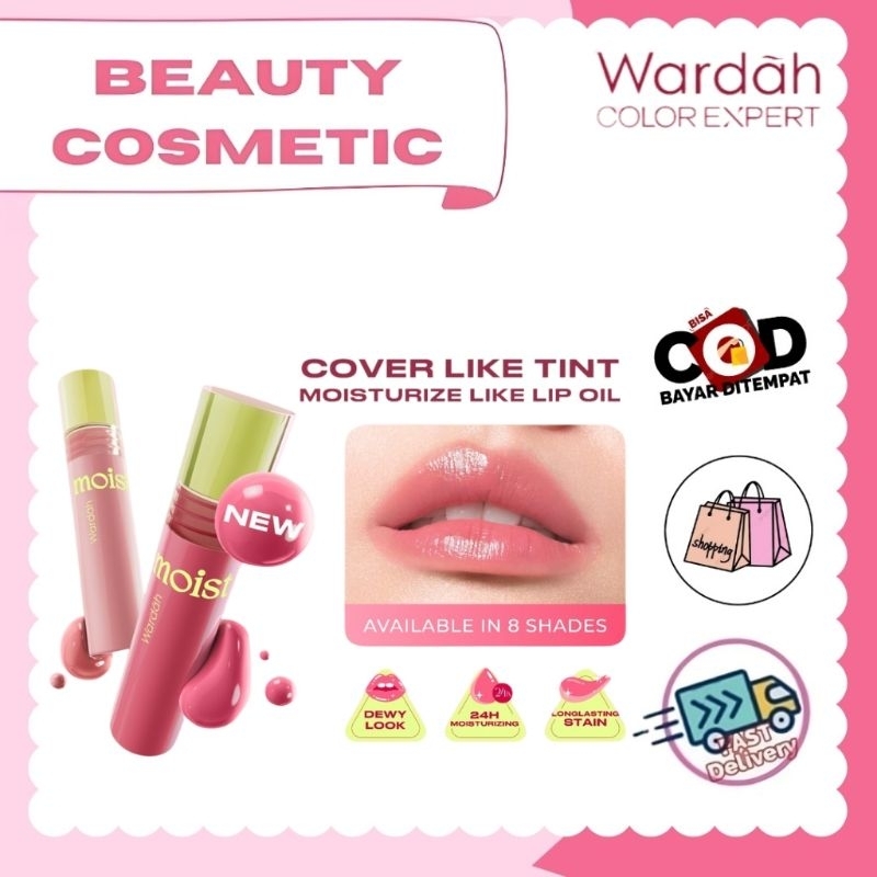 Wardah Moist Dew Tint 3 g - Liptint yang Mengadung Oatmilk dan Pentavitin - Ombre Tint