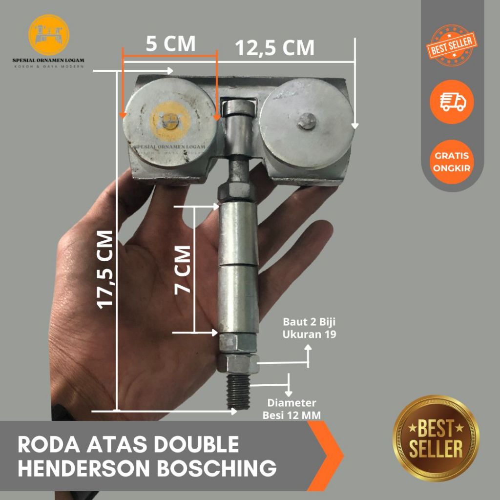 Roda atas henderson double pintu gantung pintu garasi pintu gebyog / roda atas double untuk garasi