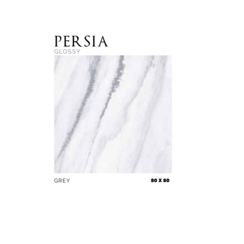 PLATINUM CERAMICS FLOOR TILE PERSIA GLOSSY GREY 80X80