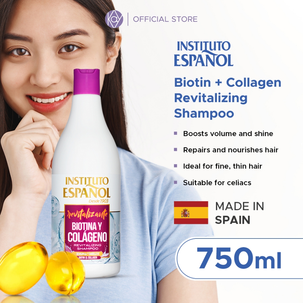 Instituto Espanol Biotin + Collagen Revitalizing Shampoo 750 ml / Shampo / Shampoo Kandungan Biotin 