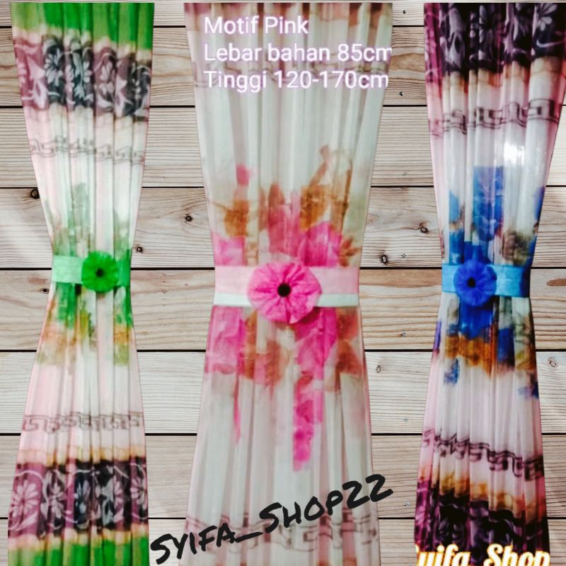 Gorden kaca minimalis kupu" motif cerah | hordeng kaca | gorden pita bunga