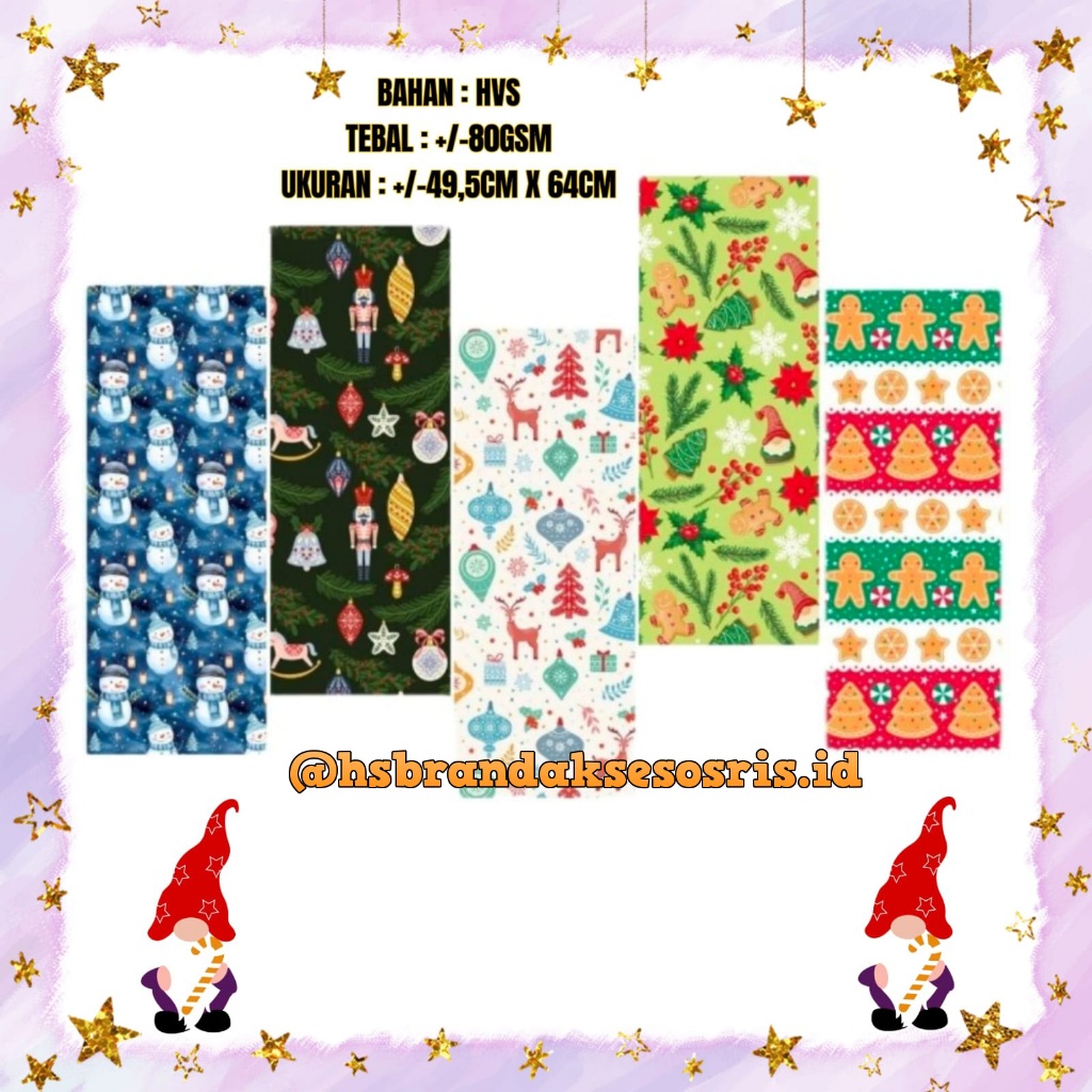 

KERTAS KADO NATAL PREMIUM / KERTAS KADO SANTA CLAUS / CHRISTMAS KRAFT WRAPPING PAPER GIFT PACKING / KXM6813