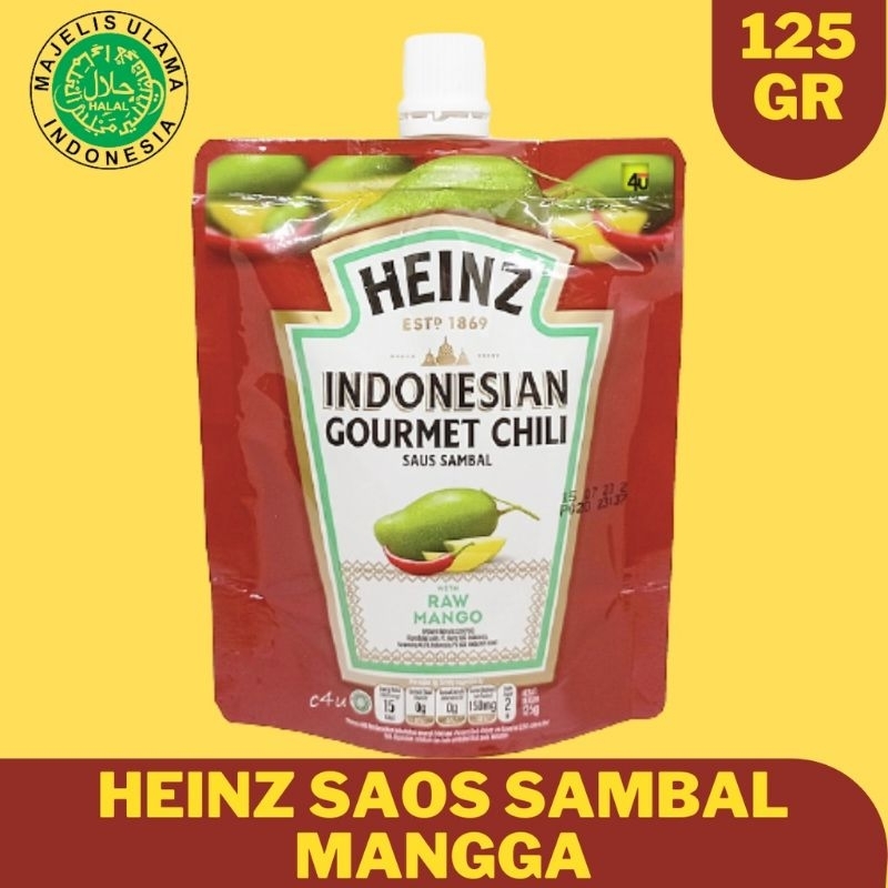 

HEINZ SAUS SAMBAL Mangga / HEINZ INDONESIAN GOURMET CHILI WITH RAW MANGO 125ml Pouch