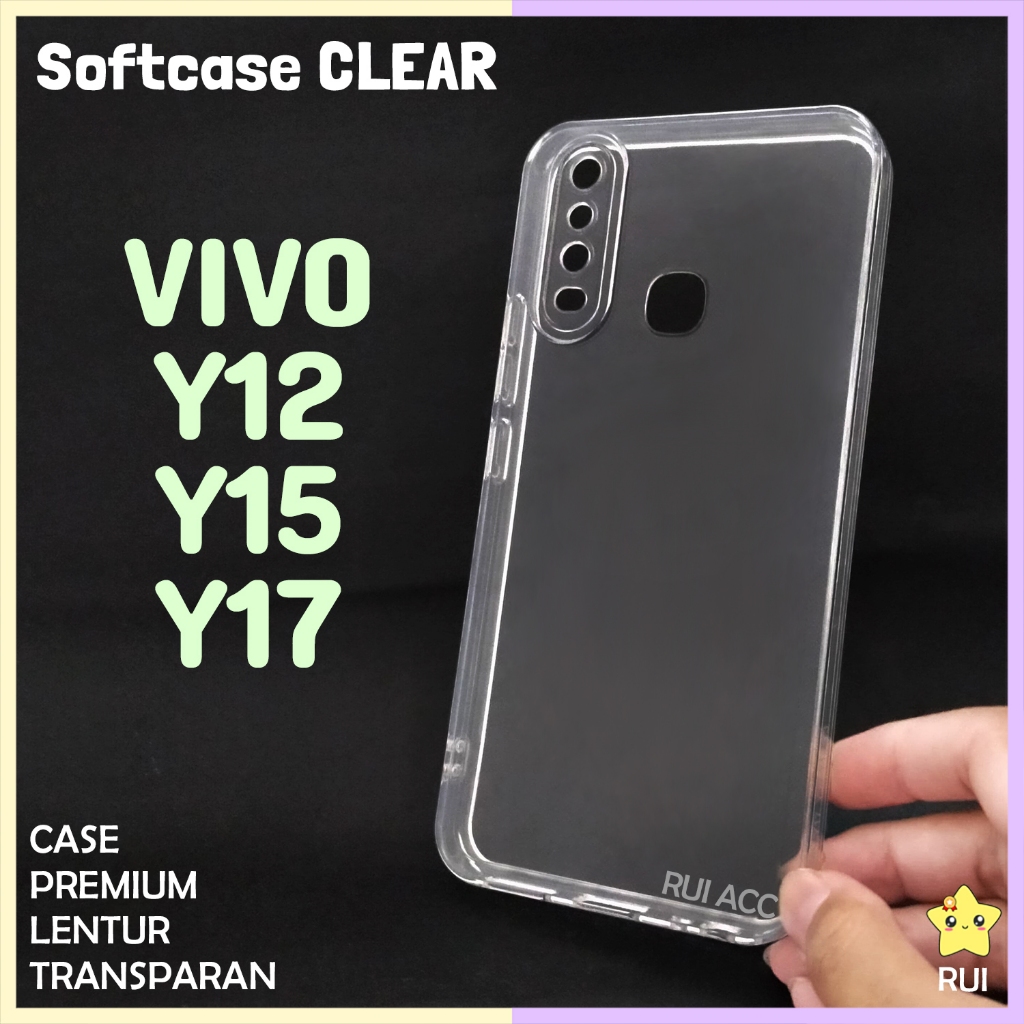 Case Airbag Lentur Vivo Y12 Y17 Y15 1904 1901 1902 1906 Y11 Y12i Silikon Bening Polos Softcase Tebal