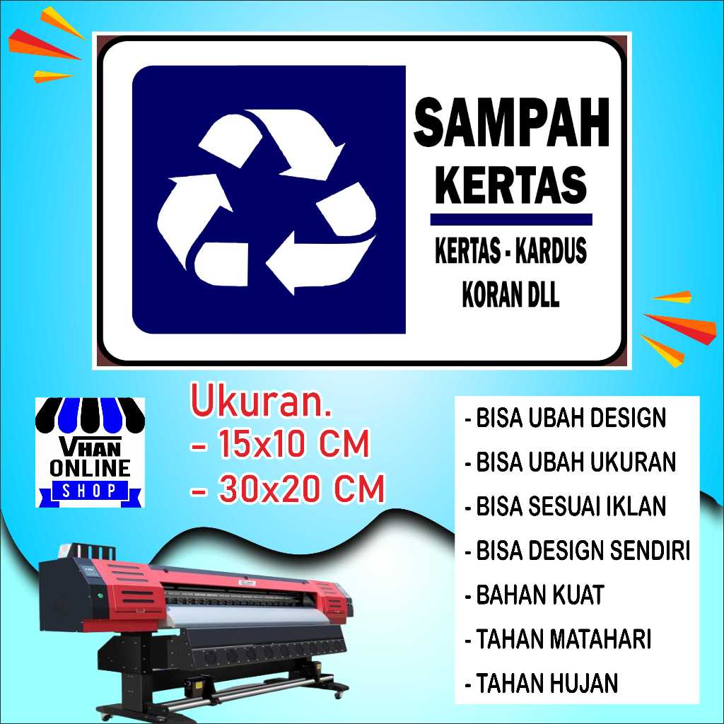 

Cetak Sticker Tempat Sampah Kertas Bahan Tahan Air Biru