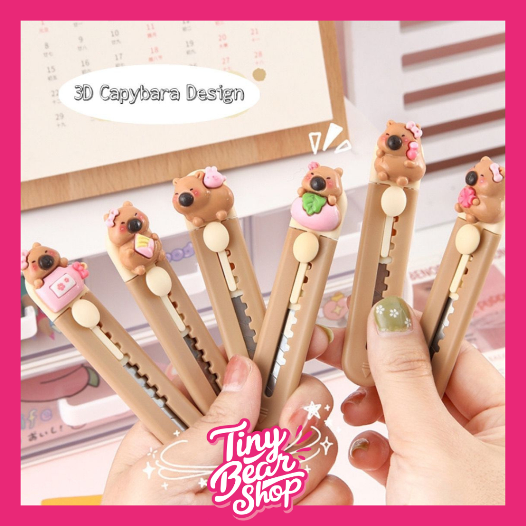 

[Tiny Bear] COD Pisau Cutter Mini Portable 3D Design Capybara Unik Estetik Kiyomi Winzige