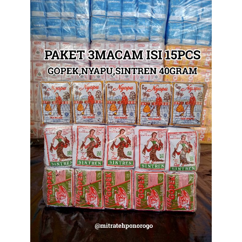 

TEH RACIKAN SOLO GOPEK,NYAPU,SINTREN 3MACAM ISI 15PCS