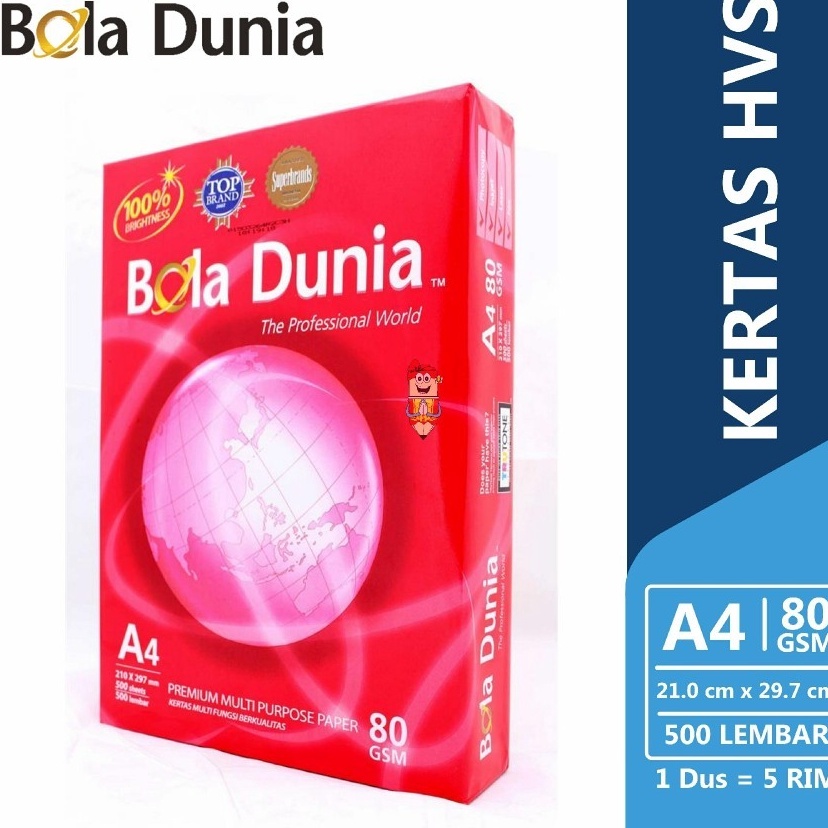 

KODE SNSJZ Kertas HVS Kertas Photocopy A4 8 gr Bola Dunia