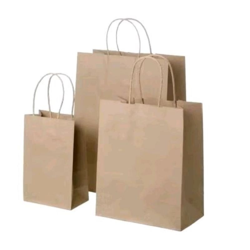 

S ( S49 ) PAPER BAG POLOS WARNA HITAM DAN COKLAT/ PAPERBAG SOUVENIR