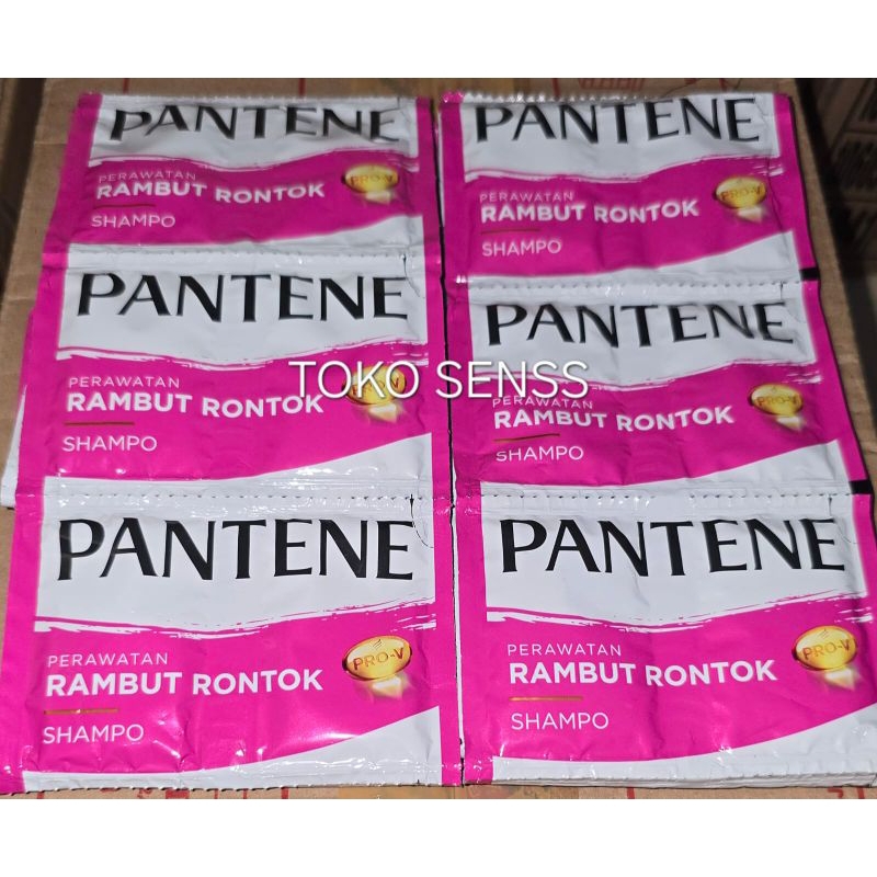 PANTENE SHAMPO UNTUK RAMBUT RONTOK KEMASAN PINK harga 1 renceng isi 12 sachet