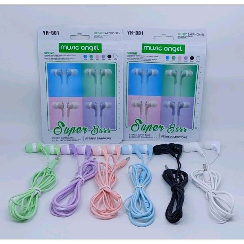 Handset Handsfree Hf Macaron Musik Angel Handphone HF Earphone Bass