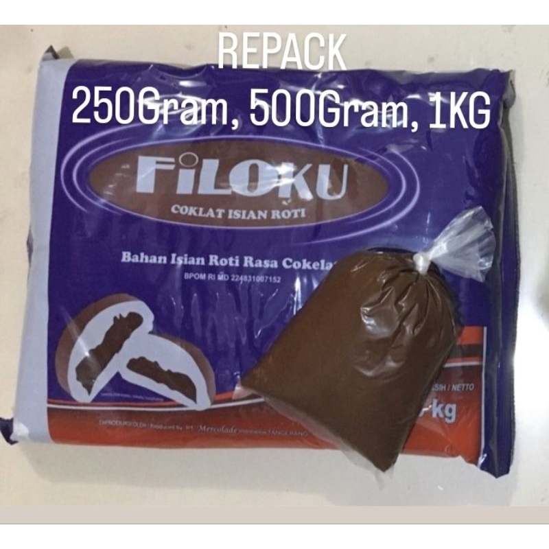 

FILOKU COKLAT FILLING REPACK - Coklat FILOKU Filling Isian Roti/Kue 250gr