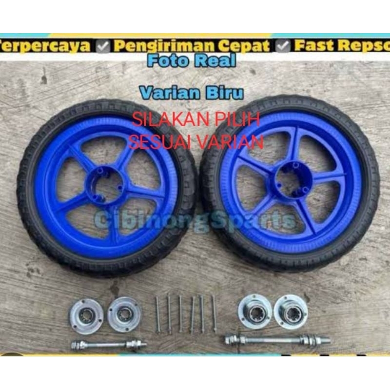 WHEELSET RODA SEPEDA ANAK 12 BAN MATI VELG RACING PUSH BALANCE BIKE