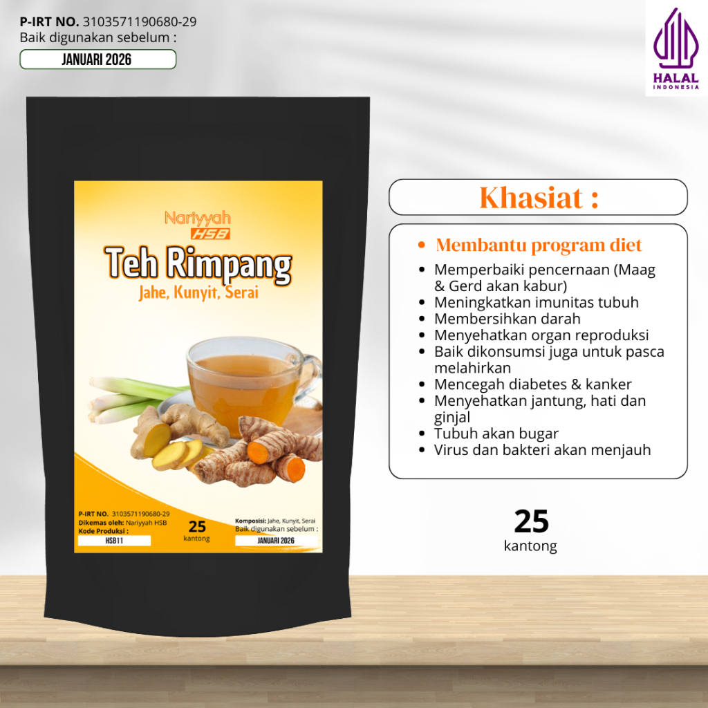 

Nariyyah HSB - Teh Rimpang untuk Melangsingkan Tubuh dan Menurunkan Berat Badan