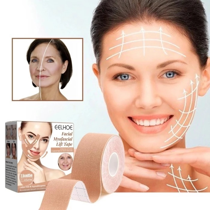 EELHOE Facial Lift Tape V Shaped Face Lift Tape Face Tape Mata Anti Sagging Facial Tightening Band